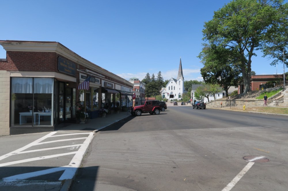 Main Street in downtown Hingham, Massachusetts